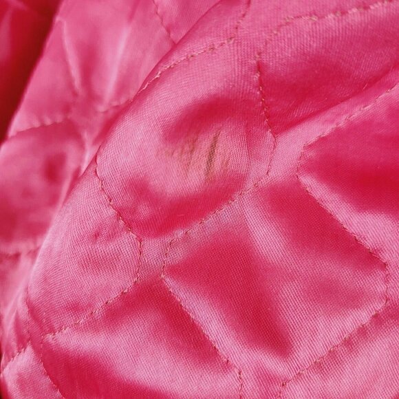 Vintage Textron 1940's Quilted Satin Jacket Barbie Pink Lined Art Deco READ - Picture 10 of 12
